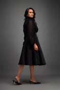 Load image into Gallery viewer, Cropped Bomber Jacket with Sheer Organza Sleeves