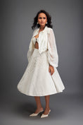 Load image into Gallery viewer, Cropped Bomber Jacket with Sheer Organza Sleeves