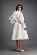 Load image into Gallery viewer, Cropped Bomber Jacket with Sheer Organza Sleeves