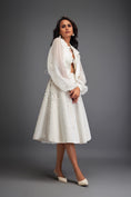 Load image into Gallery viewer, Cropped Jacket and 3D Textured A-Line Skirt Ensemble
