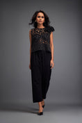 Load image into Gallery viewer, Geometric Cutout Crop Top with Floral Shoulder and Pants
