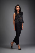 Load image into Gallery viewer, Geometric Cutout Crop Top with Floral Shoulder and Pants