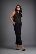 Load image into Gallery viewer, Geometric Cutout Crop Top with Floral Shoulder and Pants
