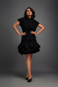 Load image into Gallery viewer, Ruffled Skirt and Structured Blouse with Floral Embroidery