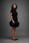 Load image into Gallery viewer, Ruffled Skirt and Structured Blouse with Floral Embroidery