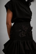 Load image into Gallery viewer, Ruffled Skirt and Structured Blouse with Floral Embroidery