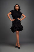 Load image into Gallery viewer, Ruffled Skirt and Structured Blouse with Floral Embroidery