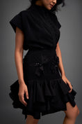 Load image into Gallery viewer, Ruffled Skirt and Structured Blouse with Floral Embroidery