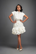 Load image into Gallery viewer, Ruffled Skirt and Structured Blouse with Floral Embroidery