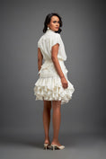 Load image into Gallery viewer, Ruffled Skirt and Structured Blouse with Floral Embroidery