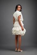 Load image into Gallery viewer, Ruffled Skirt and Structured Blouse with Floral Embroidery