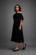 Load image into Gallery viewer, Asymmetrical Off-Shoulder Dress with Textured Belt