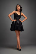 Load image into Gallery viewer, Black Mini Dress with Flared Tulle Skirt