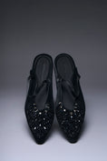Load image into Gallery viewer, Noir Glimmer Beaded Flats
