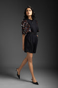 Load image into Gallery viewer, Black Playsuit With Neon Metallic Sleeve Detail And Belt