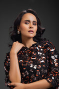 Load image into Gallery viewer, Black Dress With Neon Metallic Detail