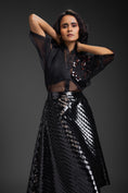 Load image into Gallery viewer, Black Sheer Top With Skirt