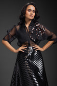 Load image into Gallery viewer, Black Sheer Top With Skirt