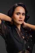 Load image into Gallery viewer, Black Sheer Top With Skirt