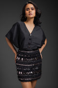 Load image into Gallery viewer, Black Co-ord Set Set With Skirt