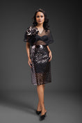 Load image into Gallery viewer, Black Sheer Top With Gunmetal Skirt