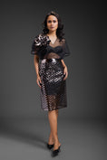 Load image into Gallery viewer, Black Sheer Top With Gunmetal Skirt