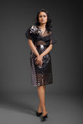Load image into Gallery viewer, Black Sheer Top With Gunmetal Skirt
