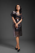 Load image into Gallery viewer, Black Sheer Top With Gunmetal Skirt