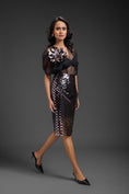 Load image into Gallery viewer, Black Sheer Top With Gunmetal Skirt