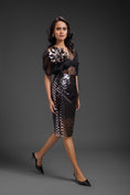 Load image into Gallery viewer, Black Sheer Top With Gunmetal Skirt