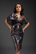 Load image into Gallery viewer, Black Sheer Top With Gunmetal Skirt