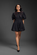 Load image into Gallery viewer, Black Bubble Dress With Sailor Collar Detailing