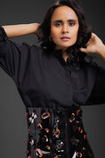 Load image into Gallery viewer, Black Cotton Shirt With Corset Skirt