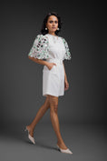 Load image into Gallery viewer, White Playsuit With Neon Metallic Sleeve Detail And Belt
