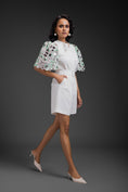 Load image into Gallery viewer, White Playsuit With Neon Metallic Sleeve Detail And Belt