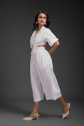 Load image into Gallery viewer, White Jumpsuit With Side Cuts