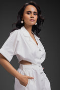 Load image into Gallery viewer, White Jumpsuit With Side Cuts