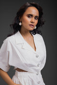 Load image into Gallery viewer, White Jumpsuit With Side Cuts