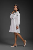 Load image into Gallery viewer, White Cotton Dress With Neon Metallic Detailing