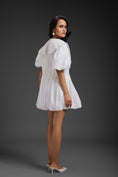 Load image into Gallery viewer, White Bubble Dress With Sailor Collar Detailing