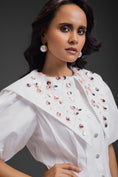 Load image into Gallery viewer, White Bubble Dress With Sailor Collar Detailing