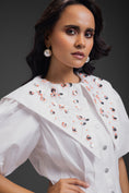 Load image into Gallery viewer, White Bubble Dress With Sailor Collar Detailing