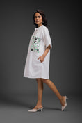 Load image into Gallery viewer, White Relaxed Straight Fit Dress With Pocket