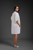 Load image into Gallery viewer, White Relaxed Straight Fit Dress With Pocket