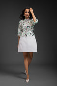 Load image into Gallery viewer, White Dress With Neon Metallic Detail