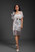 Load image into Gallery viewer, White Sheer Top With Silver Skirt