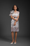 Load image into Gallery viewer, White Sheer Top With Silver Skirt
