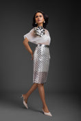 Load image into Gallery viewer, White Sheer Top With Silver Skirt