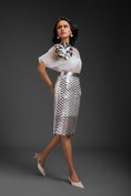 Load image into Gallery viewer, White Sheer Top With Silver Skirt