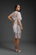 Load image into Gallery viewer, White Sheer Top With Silver Skirt